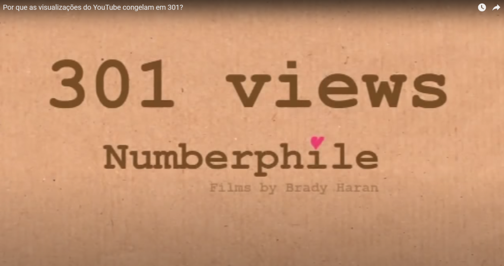 Vdeo tem visualizaes congeladas em 301 no YouTube; entenda vdeo-tem-visualizaes-congeladas-em-301-no-youtube;-entenda