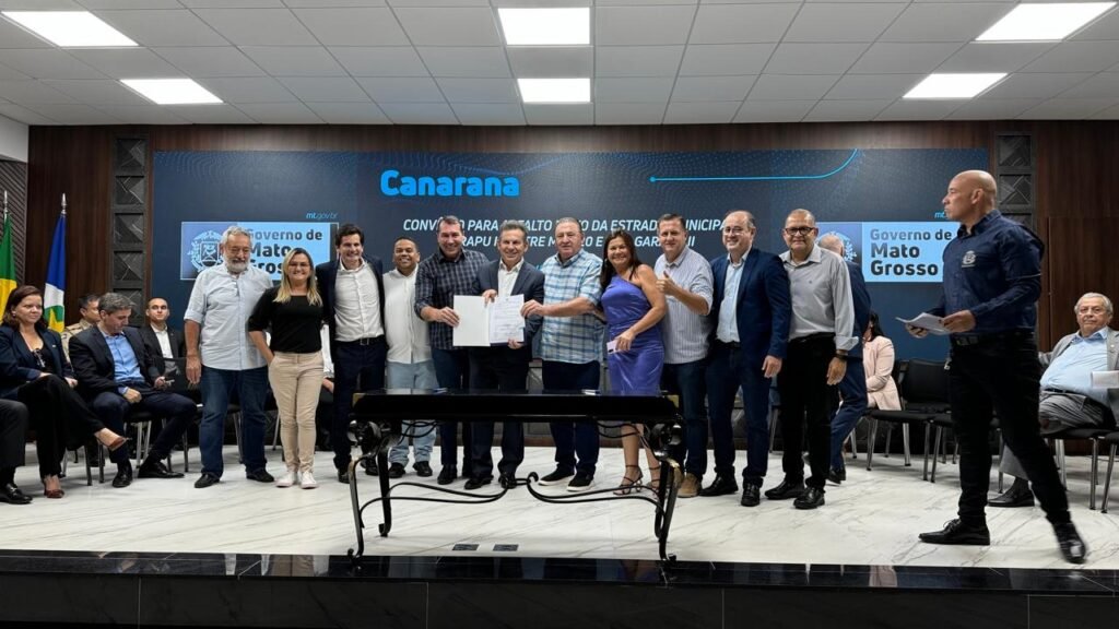 Prefeitura de Canarana firma convênio de mais de R$1 milhão para pavimentação asfáltica e drenagem na comunidade do Garapu.