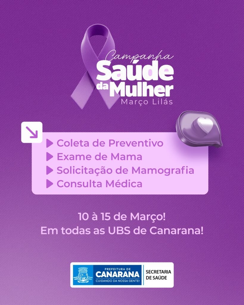 Campanha de Saúde da Mulher começa hoje em Canarana