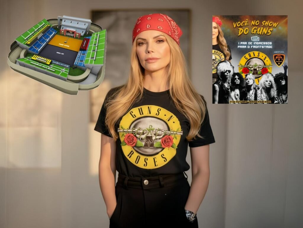 Virginia Mendes realiza ação cultural com ingressos para o show do Guns N’ Roses em Cuiabá