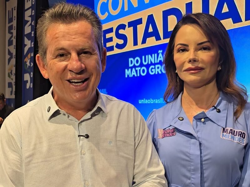 União Brasil homologa candidaturas de Mauro Mendes ao Senado e Virginia Mendes à Câmara Federal