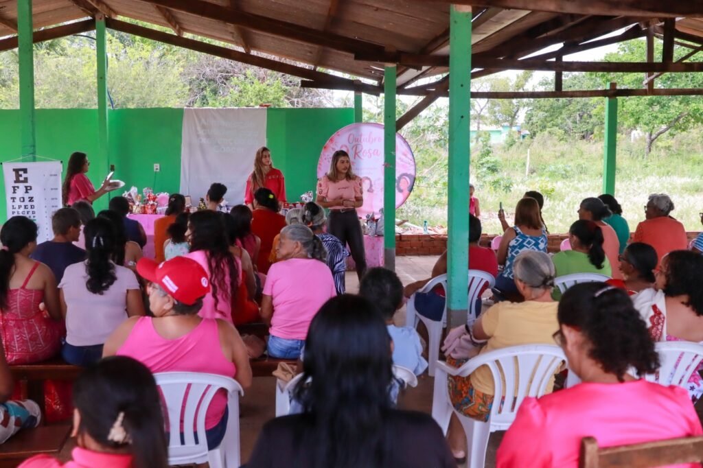 Prefeitura de Diamantino realiza ação do Outubro Rosa na comunidade Bojuí com orientações e serviços de saúde para mulheres