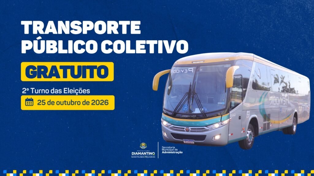 Prefeitura de Diamantino disponibilizará transporte gratuito no segundo turno das eleições